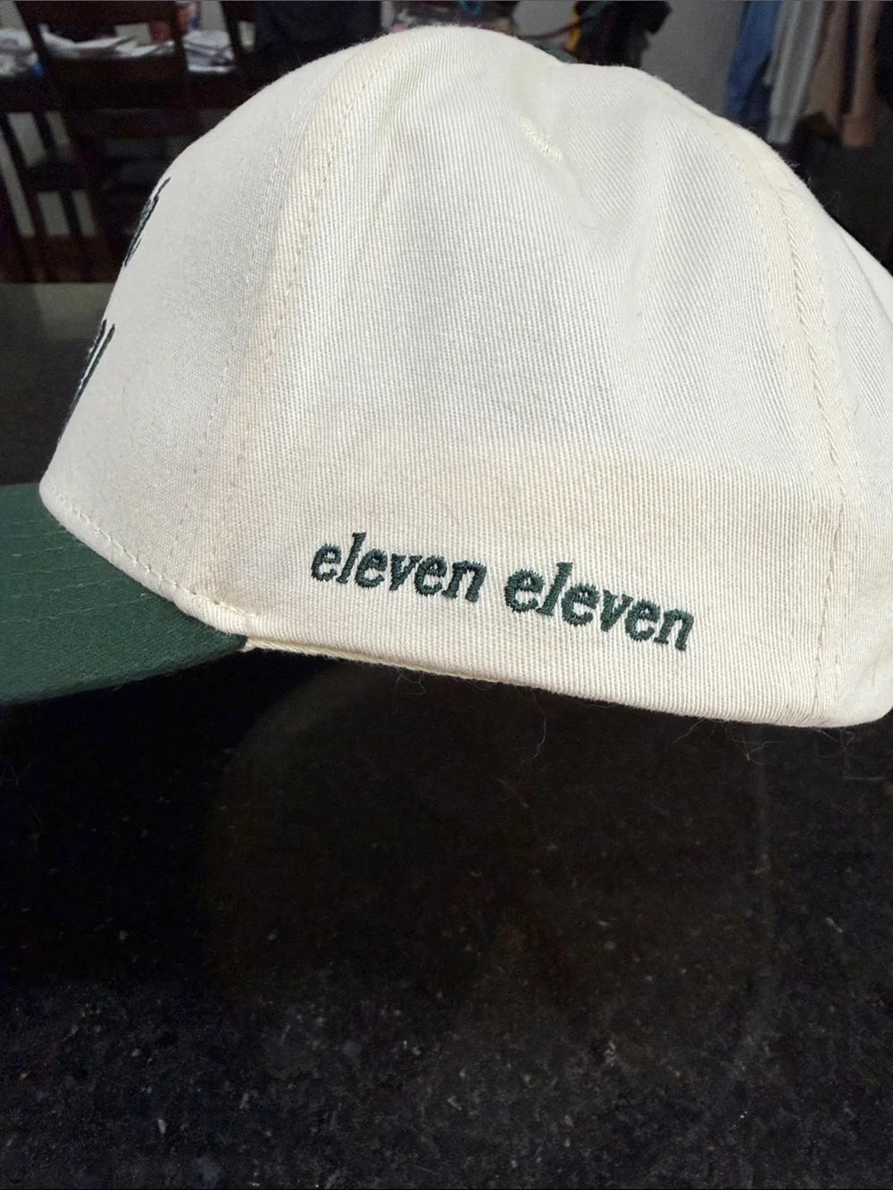 Caviar Cowboy Two-Tone Trucker Hat in White and Dark Green
